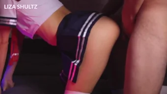 A hot and young girl from school is riding a hard cock