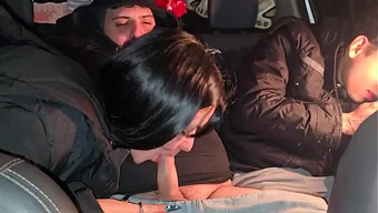 Pervert guy fucked her friend’s pink pussy in the car