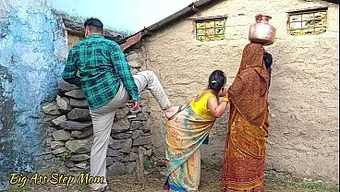 Indian step mom and step daughter gets banged by the son