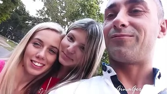 Gina Gerson and Nesty are having a hot threesome sex at home with Mugur.
